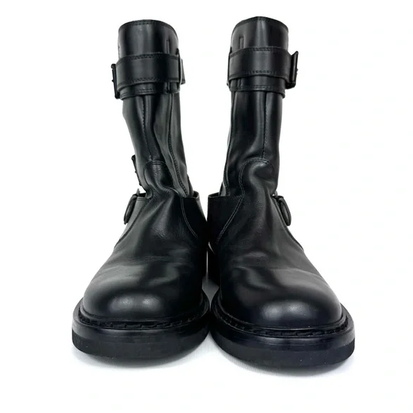 Ann Demeulemeester black triple buckle moto combat creeper women’s boots size 37 - Picture 4 of 16